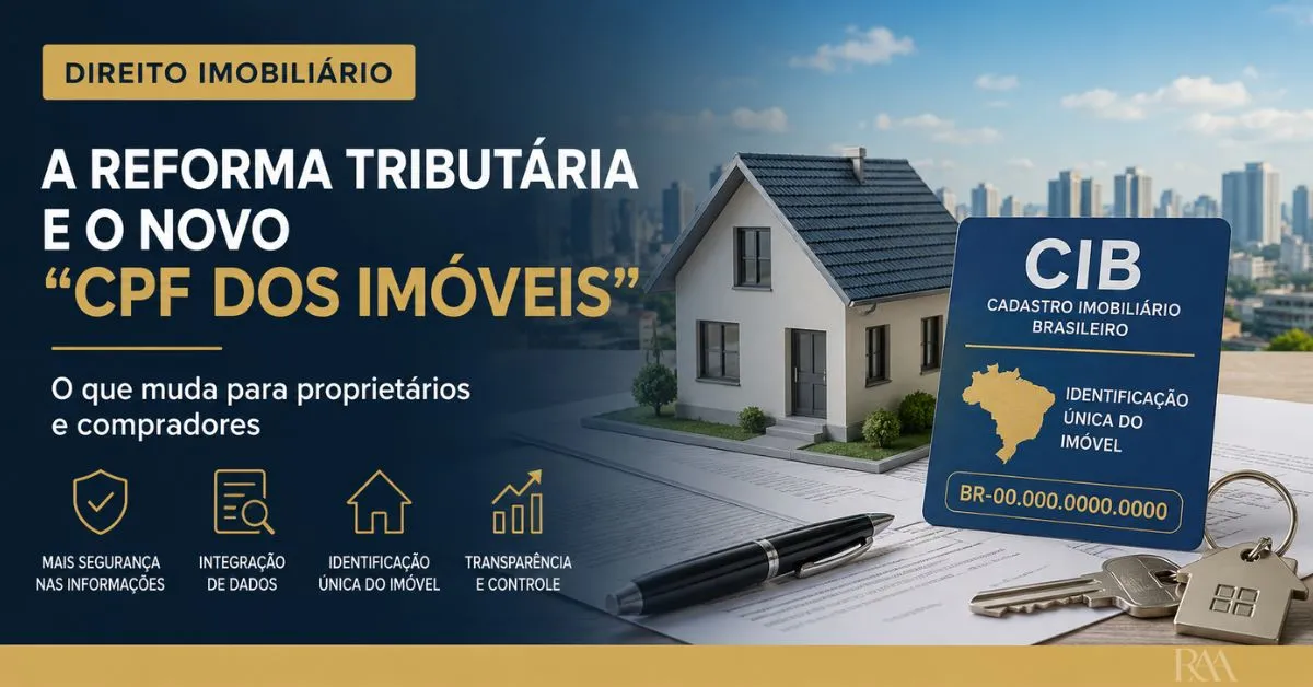 Reforma Tributária e novo CPF dos imóveis, com representação do Cadastro Imobiliário Brasileiro para proprietários e compradores.